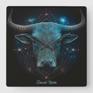 Relógio Quadrado Crie sua própria astrologia mística Taurus Zodiac