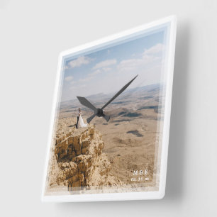 Relógio Quadrado Crie Sua Própria Foto Personalizada De Casamento m