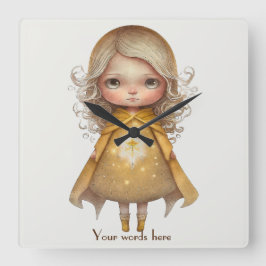 Relógio Quadrado Crie Sua Própria Garota Estelar Fofa