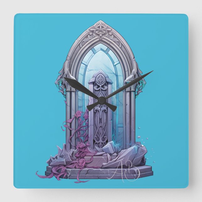 Relógio Quadrado Crie sua própria porta mística (Frente)