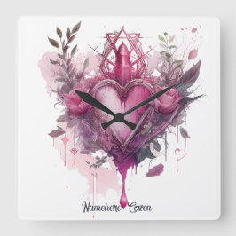 Relógio Quadrado Crie Sua Própria Vela De Amor Rosa