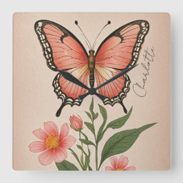 Relógio Quadrado Crimson Serenade Personalizado