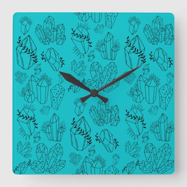 Relógio Quadrado Cristais (Frente)