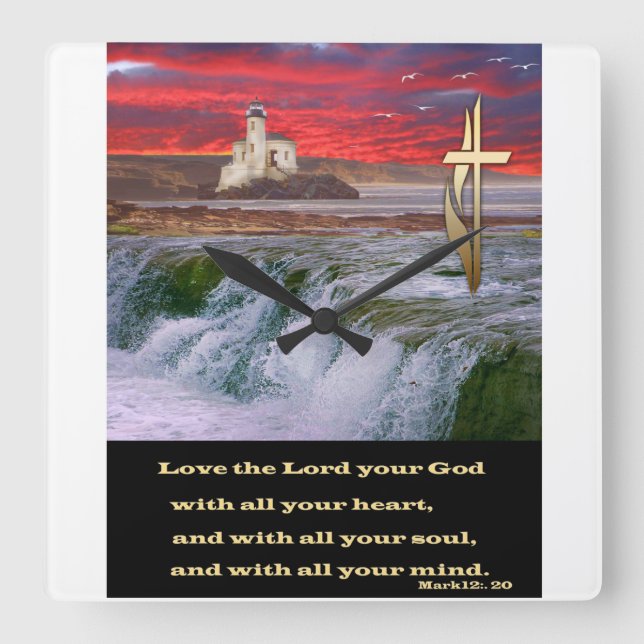 Relógio Quadrado cristão (Frente)