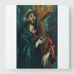 Relógio Quadrado Cristo Carregando a Cruz por El Greco