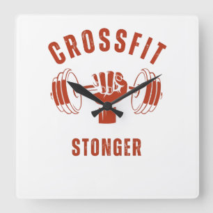 Relógio Quadrado CrossFit Mais Forte - Mentalidade de Poder e Força