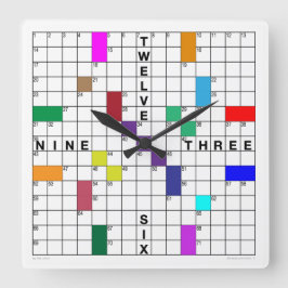 Relógio Quadrado Crossword Clock com quebra-cabeça para download (c