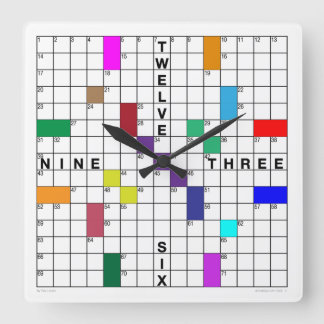 Relógio Quadrado Crossword Clock com quebra-cabeça para download (c