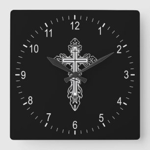Relógio Quadrado Cruz ortodoxa