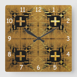 Relógio Quadrado Cruzamentos Fractais do ouro