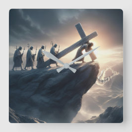 Relógio Quadrado Cruzar como um fardo - Carregar sua cruz