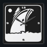 Relógio Quadrado Cruzeiro preto do navio - pulso de disparo de<br><div class="desc">Adicione um relance do estilo retro náutico.</div>