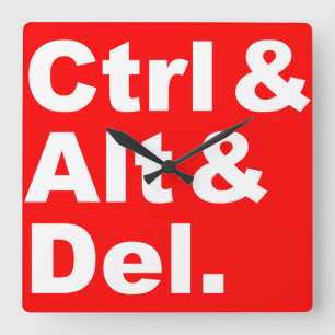 Relógio Quadrado CTRL & Alt & pulso de disparo de parede de Del