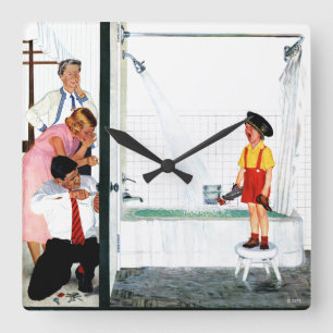 Relógio Quadrado Cuba de transbordamento