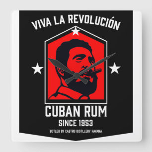 Relógio Quadrado Cuba Libre Rum Drinkers Revolução