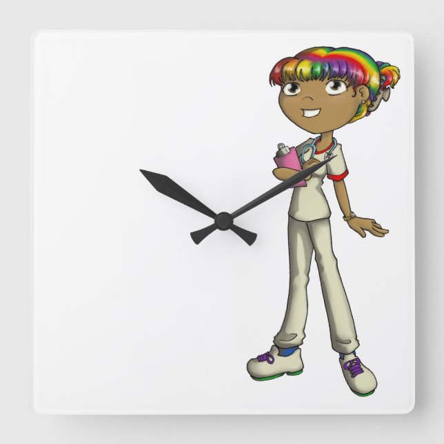 Relógio Quadrado Cuidados (Frente)