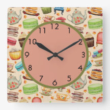 Cupcakes e bule de chá coloridos giros