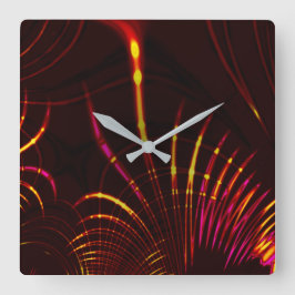 Relógio Quadrado Curvas acastanhadas pontiagudas de cor rosa a amar