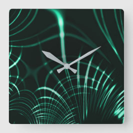 Relógio Quadrado Curvas pontiagudas em mistura de verde-selva e men