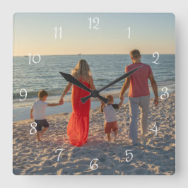 Relógio Quadrado Custom Family Photo