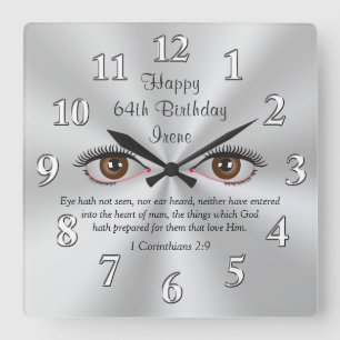 Relógio Quadrado Customizable Bible Verse Clocks Eye Hath Not Seen