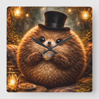 Relógio Quadrado Cute Animal Gift Wall Clock Cozy Room Decor