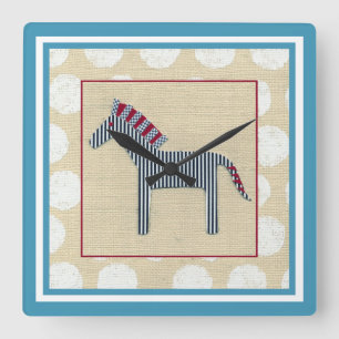 Relógio Quadrado Cutout Zebra em Cream