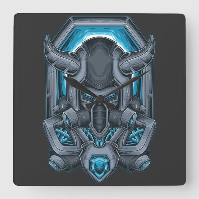 Relógio Quadrado Cyborg Square Wall Clock (Frente)