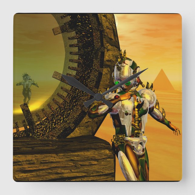 Relógio Quadrado CYBORG TITAN,DESERT HYPERION Science Ficfi (Frente)