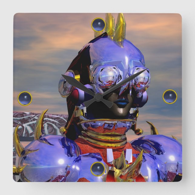 Relógio Quadrado CYBORG TITAN PORTRAIT Blue Science Ficfi (Frente)