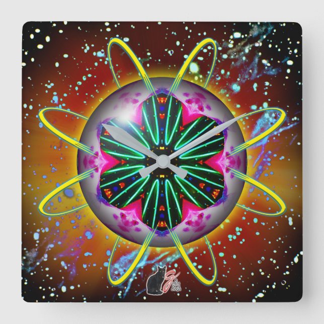 Relógio Quadrado Cyclon Orbz Kaleid (Frente)