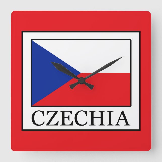 Relógio Quadrado Czechia (Frente)