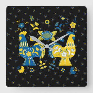 Relógio Quadrado Dala Rooster sueco