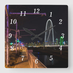 Relógio Quadrado Dallas Evening Walk Wall Clock