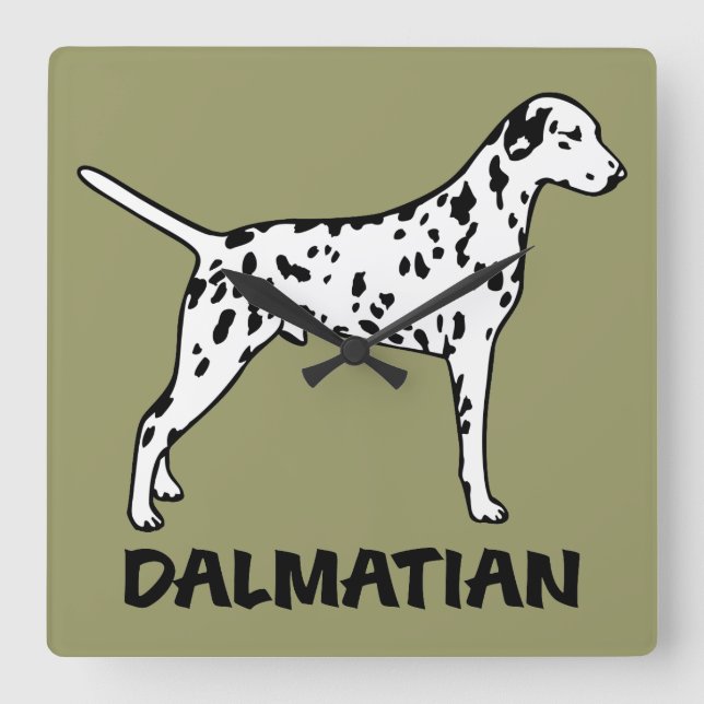 Relógio Quadrado Dalmatian (Frente)