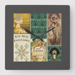 Relógio Quadrado Damas Art Nouveau