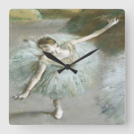 Relógio Quadrado Dançarina em Verde por Edgar Degas