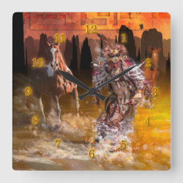 Relógio Quadrado Dançarino Americano Nativo ROLLING THBLIING