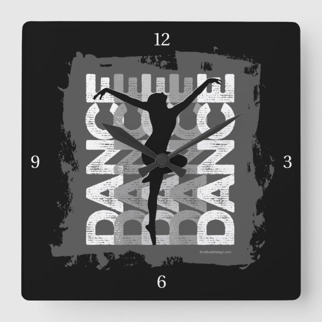 Relógio Quadrado Danse et Lettres (Dança) (Frente)