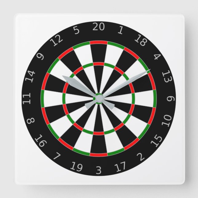 Relógio Quadrado Dartboard (Frente)