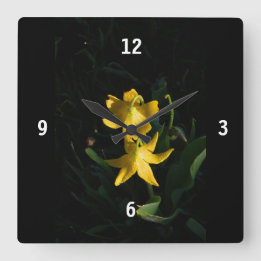 Relógio Quadrado de Lírio do Glaciar em Acrílico