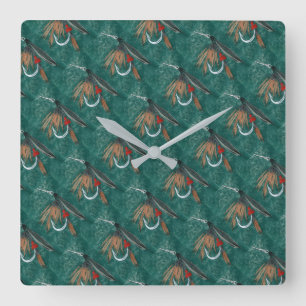 Relógio Quadrado De "mosca molhada do Dun do azul ferro", amarraç