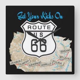 Relógio Quadrado Dê seus chutes no rt 66 clock