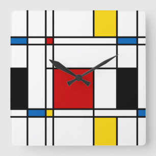 Relógio Quadrado De Stijl Pattern