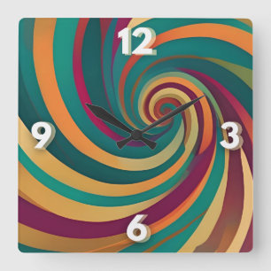 Relógio Quadrado Declaração de Design de espiral espiral judaica ma
