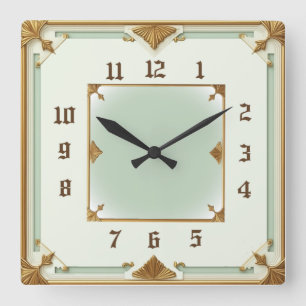 Relógio Quadrado Deco Art Menta
