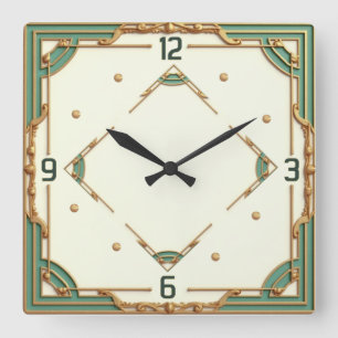 Relógio Quadrado Deco de Arte Casa da Moeda