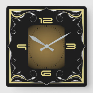 Relógio Quadrado Deco de arte elegante