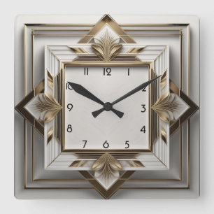 Relógio Quadrado Deco de Arte Elegante