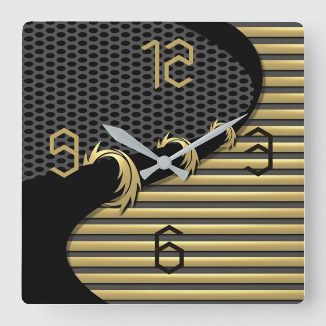 Relógio Quadrado Deco Moderno (Frente)